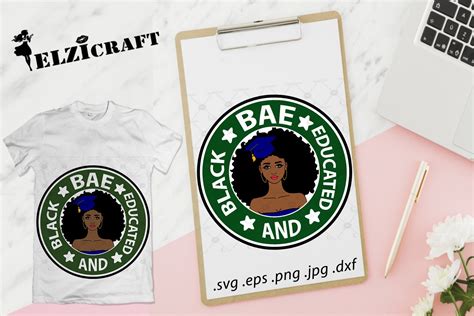Bae Black And Educated Graduated Afro Woman 2019 Svg 274469 Cut