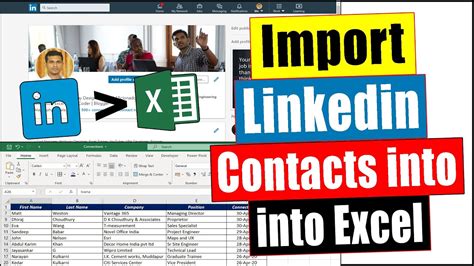 Import Linkedin Contacts Into Excel Youtube