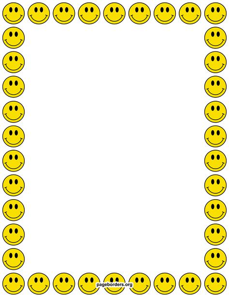 Smiley Face Border Clip Art Page Border And Vector Graphics