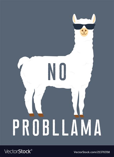 No Prob Llama Motivational Quote Royalty Free Vector Image