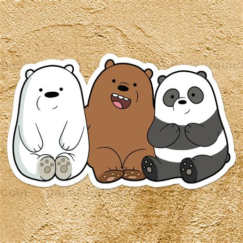 از کانال بانک کلیپ (لطفا کانال رو دنبال کنید). We Bare Bears Cubs Panda Grizzly Ice Bear Car Window Wall ...