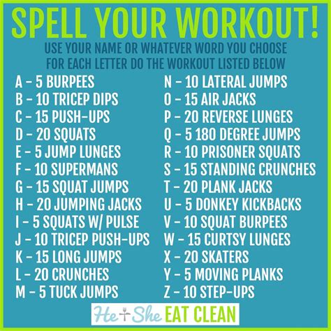 Spell Your Workout Spell Your Name Workout Workout List Alphabet