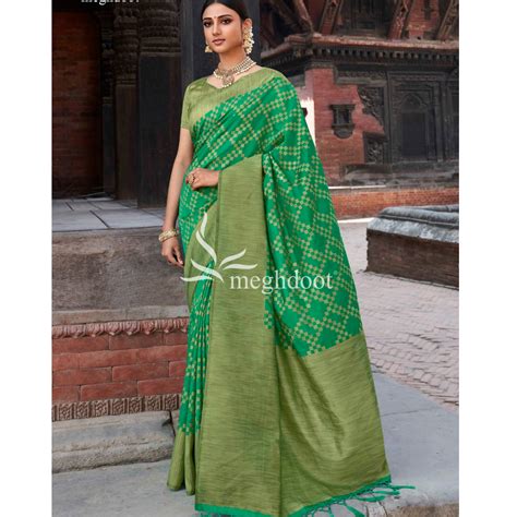 Meghdoot Festive Wear Raw Silk Saree M With Blouse Piece At Rs