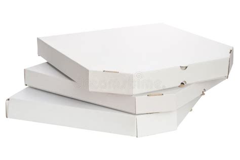 Close Up Stack Of Empty Carton Boxes For Pizza Stock Photo Image Of