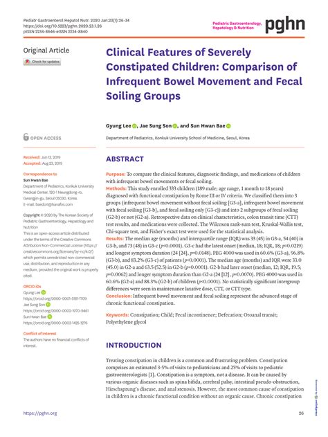 Pdf Clinical Features Of Severely Constipated Children Comparison Of