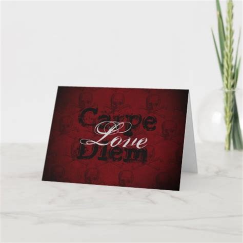 Carpe Diem Love Skull N Crossbones Valentines Day Holiday Card Zazzle