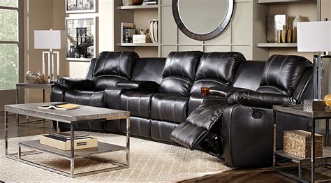Chic, gray leather upholstery and plush dacron padding ensure lasting comfort. Living Room Ideas Black Sofa - jihanshanum