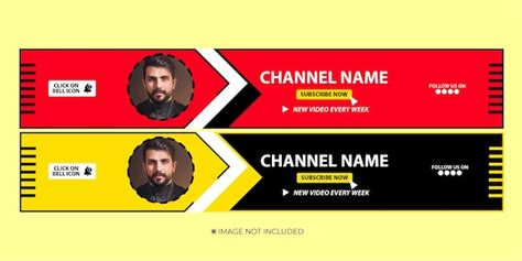 Premium Vector Youtube Channel Red Horizontal Cover Banner With