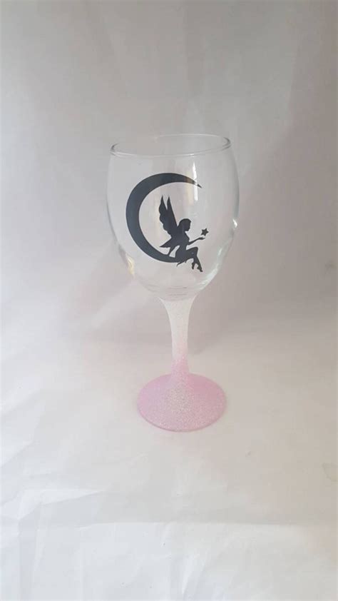 4 x fairy glitter glasses magical theme wine glasses etsy