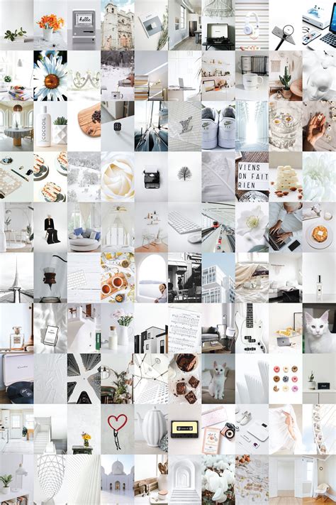 114pcs White Aesthetic Wall Collage Boujee White Photo Wall Etsy