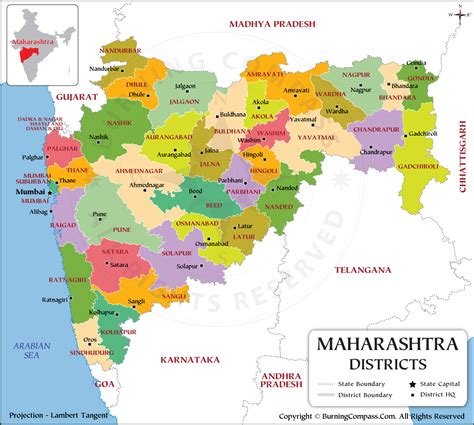 Maharashtra District Map Hd
