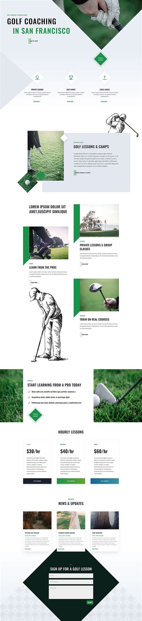 Create Golf Training Website Using Divi Golf Lessons Layout Pack