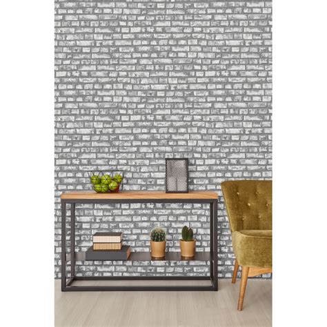 Pands Dark Grey Brick Wallpaper Wallpaper Fads