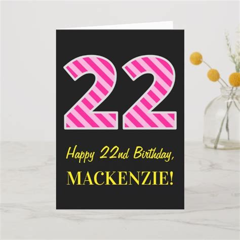 Affordable and search from millions of royalty free images, photos and vectors. Fun Pink Striped "22"; Happy 22nd Birthday; Name Card | Zazzle.com | Happy 22nd birthday ...