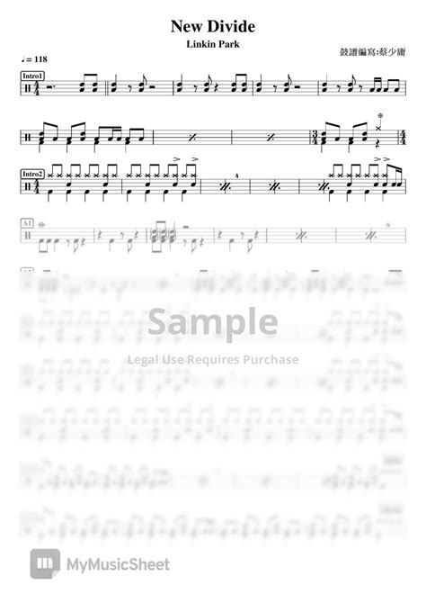 Linkin Park New Divide Sheets By DrummerFrank