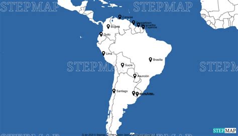 Stepmap Capital Cities Of South America Landkarte Für World