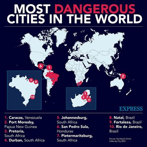 Most Dangerous Destinations In The World For 2021 Map Cities With