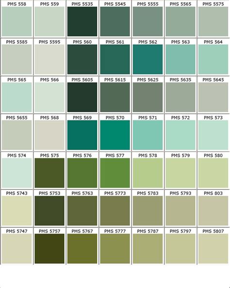 Color Chart Jm Trading Pvt Ltd Pantone Color Chart Green Color
