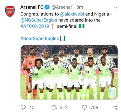 Afcon Arsenal Celebrates Nigeria As They Beat South Africa Photos