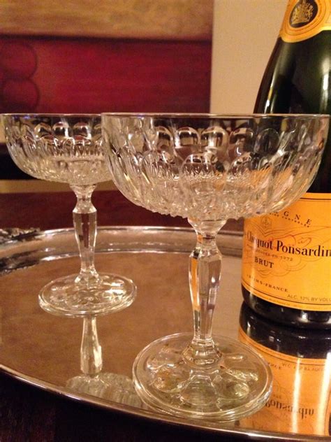 2 Vintage Champagne Coupe Glasses Set Of Two