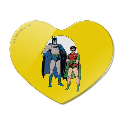 Batman And Robin Heart Acrylic Fridge Refrigerator Magnet