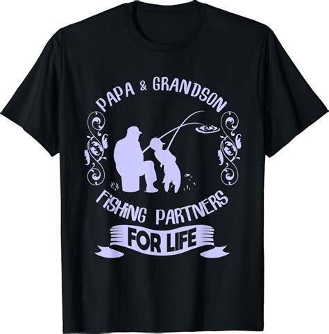 Papa And Grandson Fishing Partners For Life Funny Grandpa T Shirt