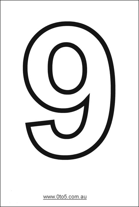 Number Nine Printable Template NÚmero 9 GrafÍa Y Cantidad Etc