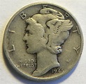 1945 Mercury Dimes Winged Liberty Silver Dime V1P5R1 - For Sale, Buy ...
