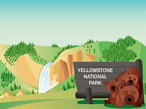royalty free yellowstone national park clip art vector images and illustrations istock