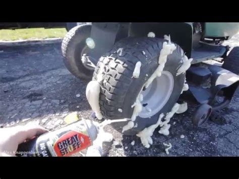 Cost of lawn mower servicing. Experimenting with Foam Filling Tires (on my riding lawn mower) - YouTube