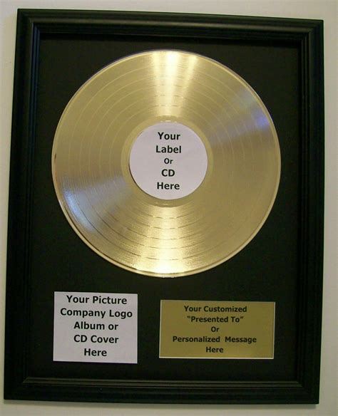 Pesonalized Gold Lp Album Record Music Award Custom Plaque Cd Display