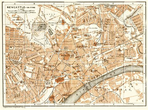 Old Map Of Newcastle Upon Tyne In 1906 Buy Vintage Map Replica Poster