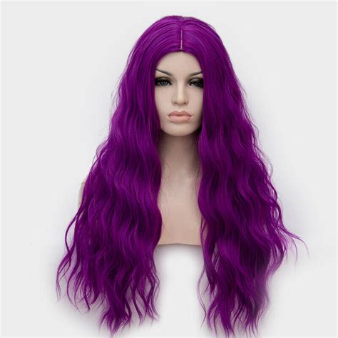 Womens Anime Long Curly Wavy Hair Party Cosplay Fluffy Full Wig Free