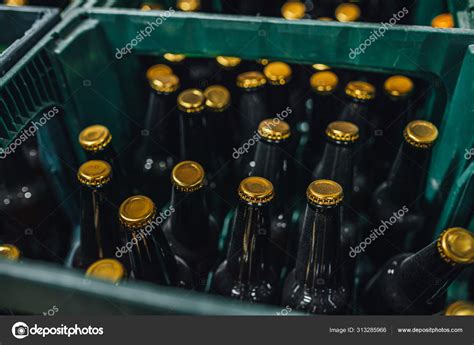 Glass Beer Bottles Box Craft Beer Brewery — Stock Photo © Aleksmfoto