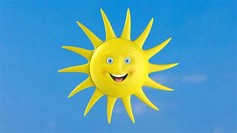 Sun 3d Model Smiling Free Vr Ar Low Poly 3d Model Cgtrader