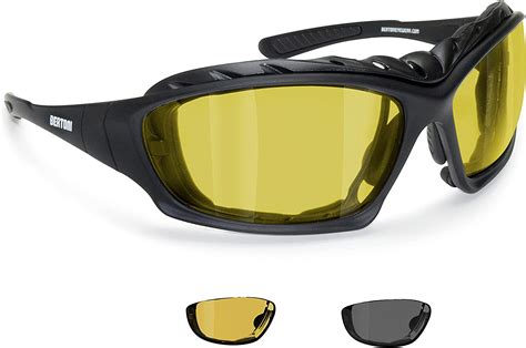 Bertoni Motorcycle Glasses Photochromic Polarized With Removable Clip For Optical Lenses