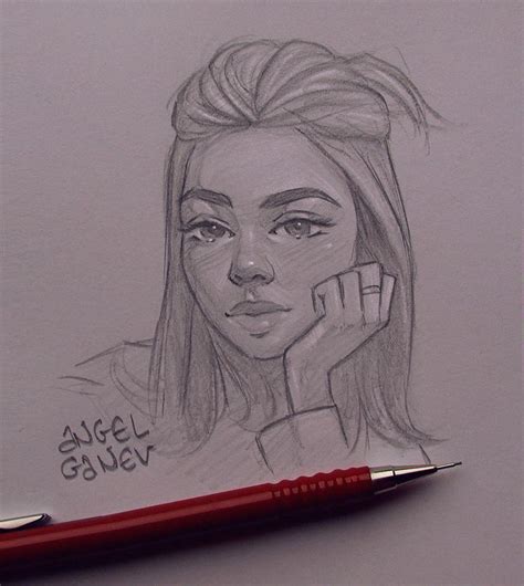 mellow day 329 by angelganev girl drawing sketches girly drawings pencil art drawings art