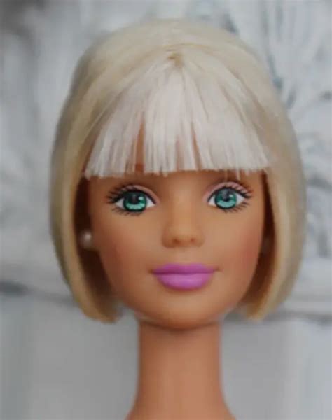 NUDE BLONDE BOB Hair Mackie Face Barbie Doll TnT Blue Green Eyes Dbox4