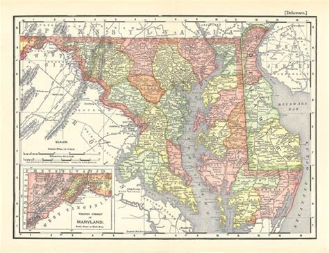 Map Of Maryland And Delaware A Printable Digital Map No 970