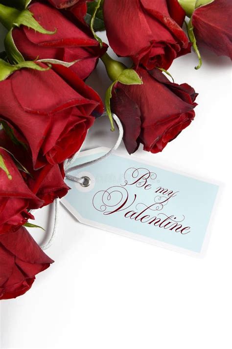 Happy Valentines Day Bouquet Of Red Roses Stock Photo Image Of Love