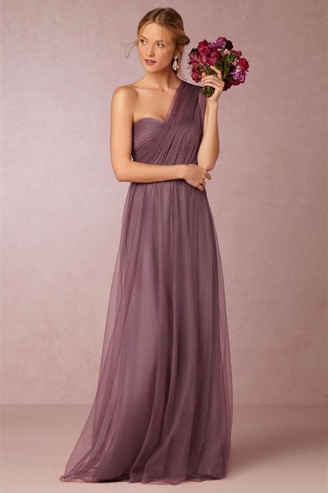 2016 Lavender Bridesmaid Dresses One Shoulder Party Dresses Tulle Adult