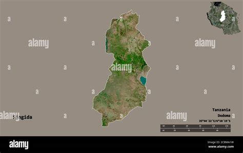 Forma De Singida Región De Tanzania Con Su Capital Aislada Sobre