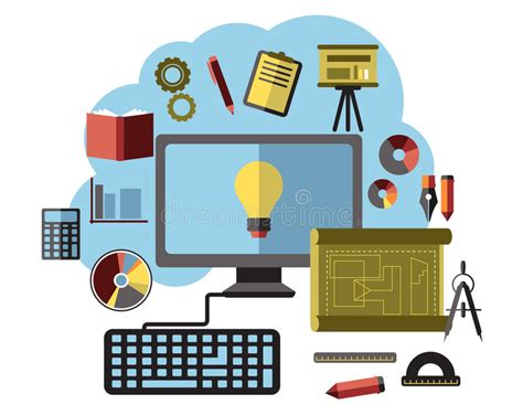 Computer science stock photos and images. Online Ideas, Inspiration And Research Flat Stock Vector ...
