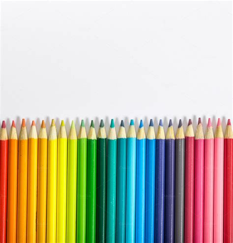 Colorful Pencil Background ~ Arts And Entertainment Photos On Creative Market
