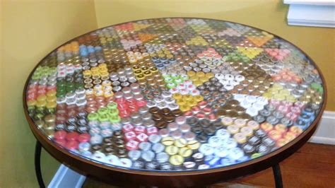 Buy the selected items together. Craft beer bottle cap table & it spins too! - YouTube