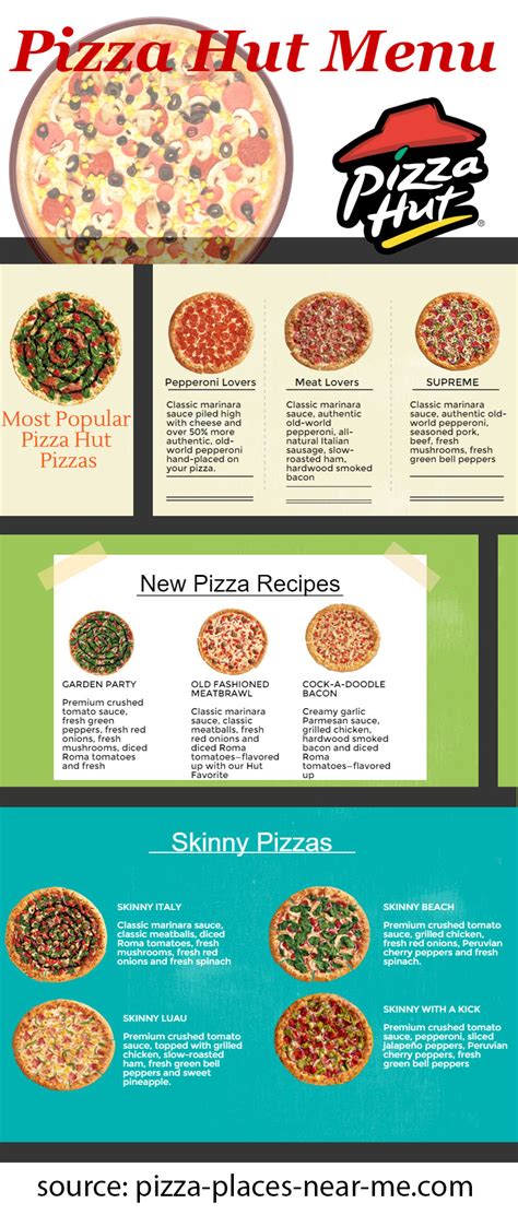Check with this restaurant for current pricing and menu information. Pizza Hut Menu Prices
