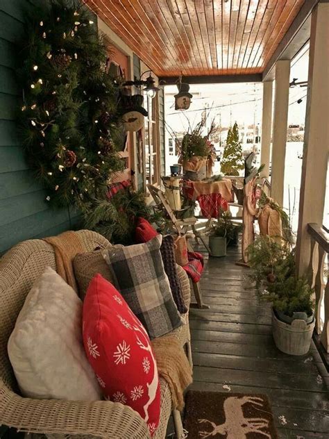 Country Christmas Decorations Farmhouse Front Porches Variantlivingus