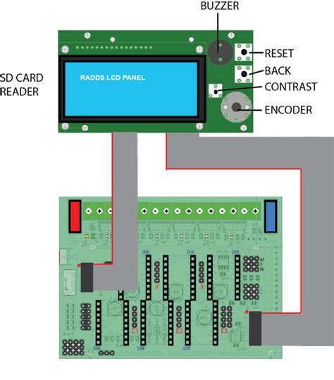 The resistor in the diagram above sets the backlight brightness. RADDS LCD Display