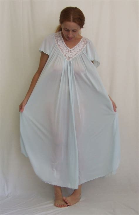 miss elaine pale blue short sleeved nightgown 1 flickr photo sharing