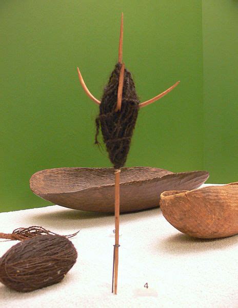 Spindle From Wood And Human Hair Arrernte People Australia South